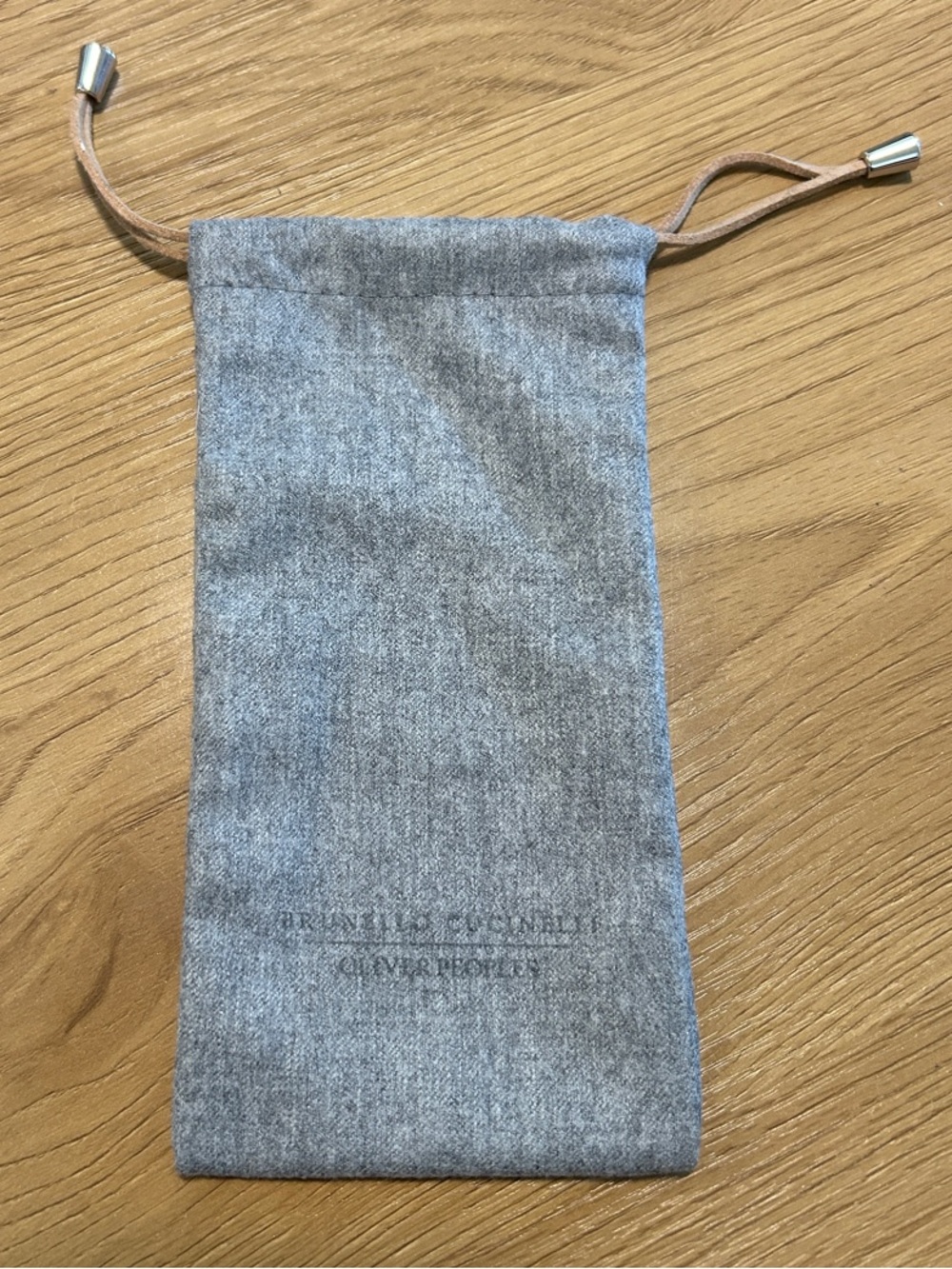 Men's Gray Drawstring Eyewear Soft Pouch by